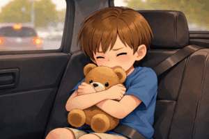 車内で怖がる子ども